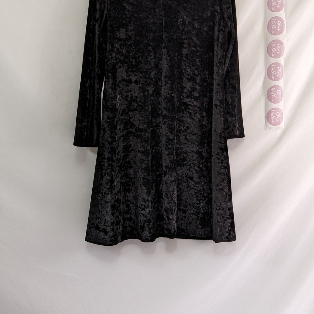 Lord & Taylor Context Black Velvet Shift Dress Large - Picture 9 of 9